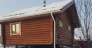 Баня из оцилиндрованного бревна под ключ в Приморско-ахтарске - от 133237 рублей