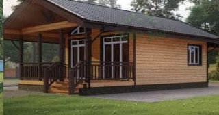 Проект одноэтажного дома из бруса с террасой - Строительство в Приморско-ахтарске от Строй-Прр от 133237 руб.